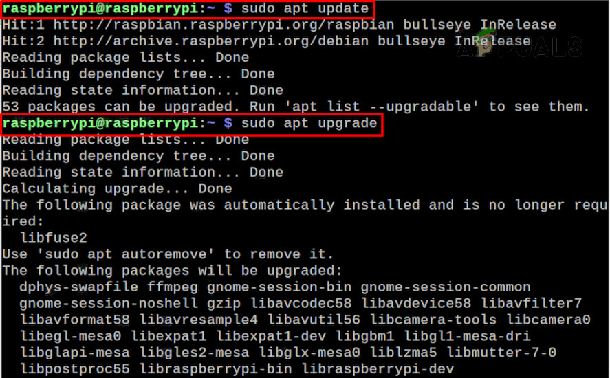 Update and Upgrade Packages on the Raspberry Pi