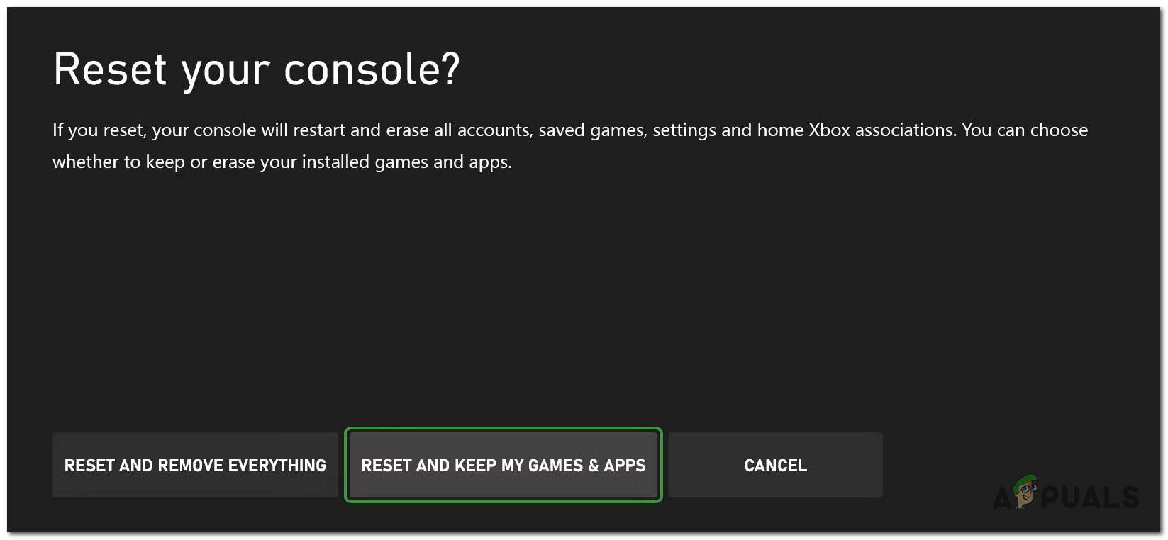 Choosing if you want keep the files or not