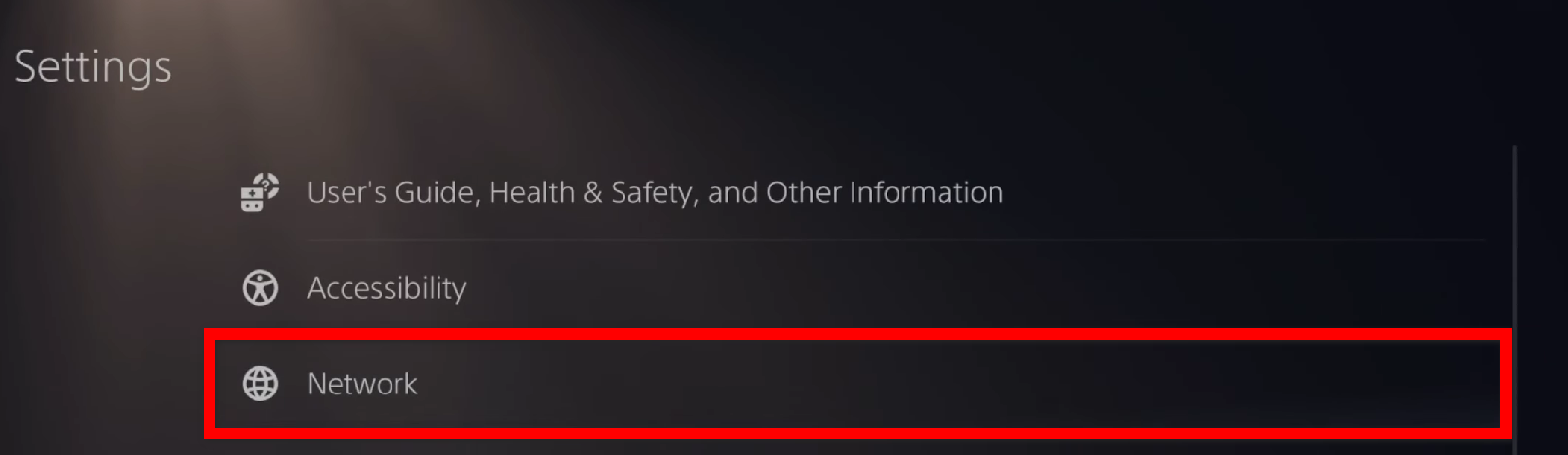 Accessing the Network Settings