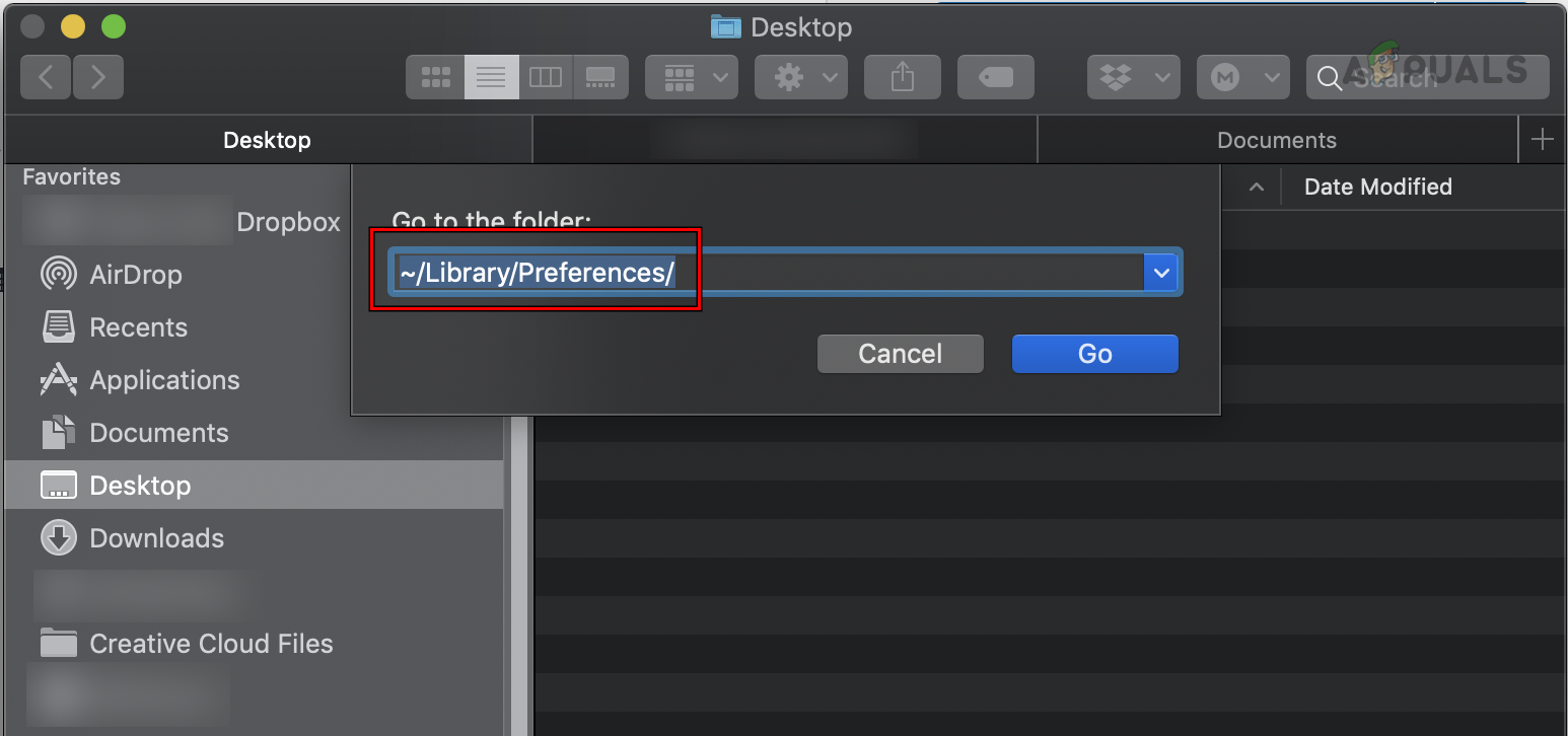 Open Preferences Directory of the Mac