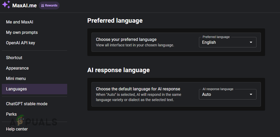 Change Preferred Language and AI Response Language in the MaxAI