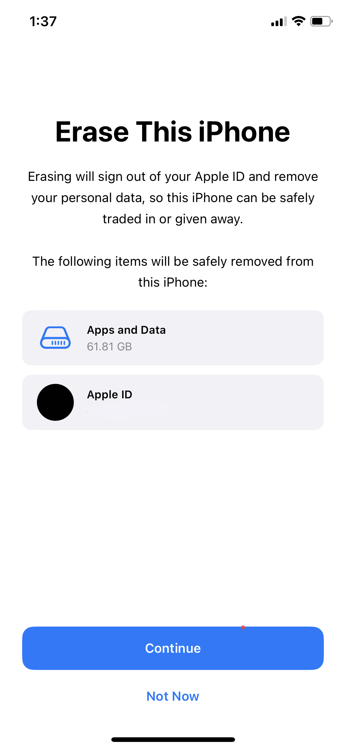 24. iPhone Erase this iPhone screenshot