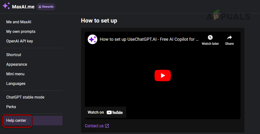 Use the Help Center of MaxAI.me Extension