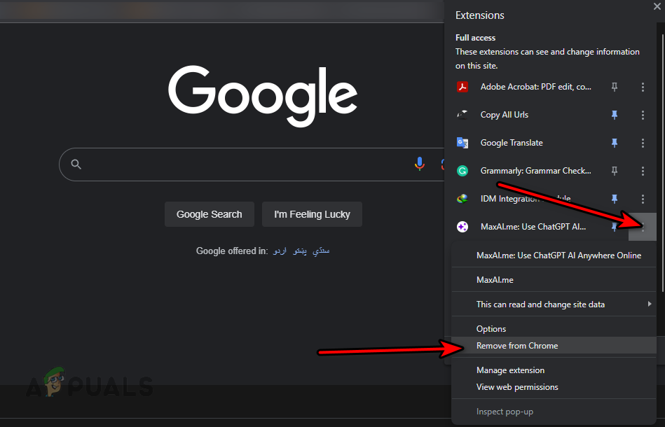 Remove MaxAI.me from Chrome