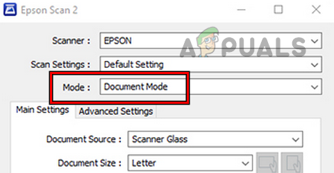 Change Scan Mode of Epson Scan 2