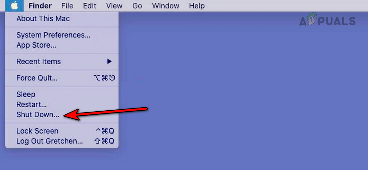 Shut Down the MacBook