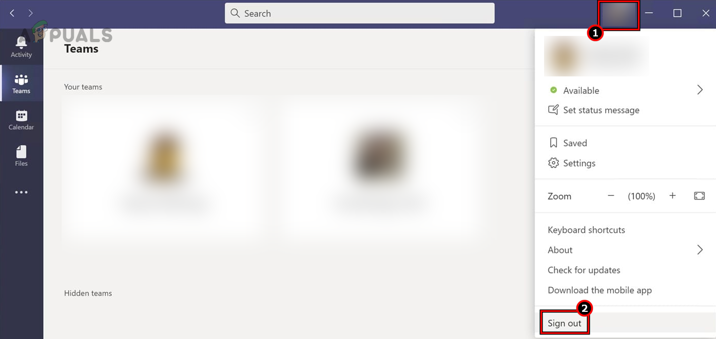 Sign Out of the Teams App on Windows