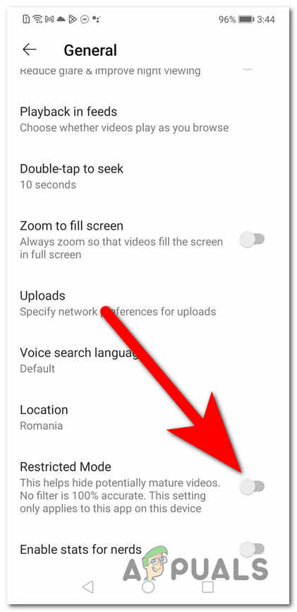 Disabling the Restricted Mode