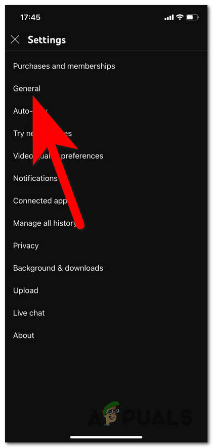 Accessing the General Settings