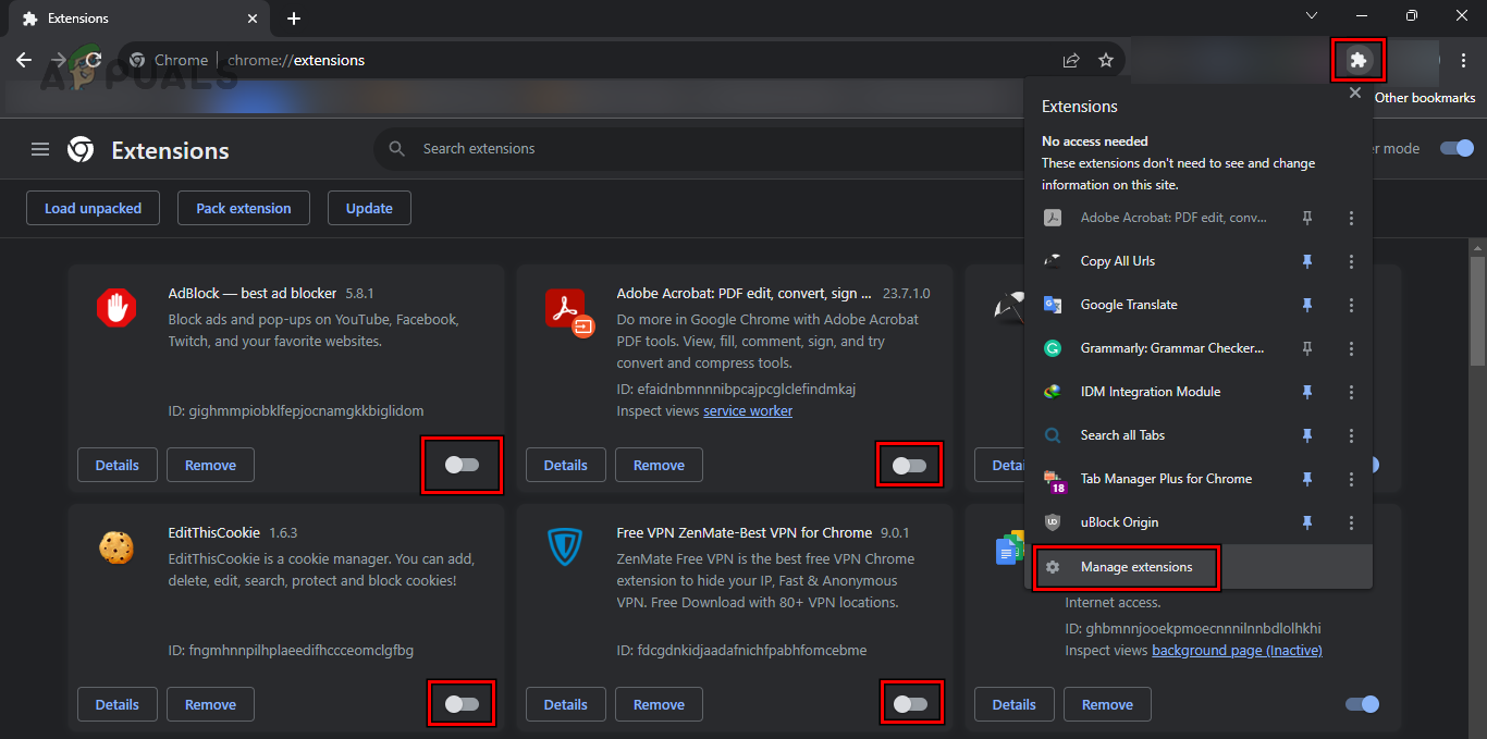 Disable Extensions on Chrome Except the Web Advisor