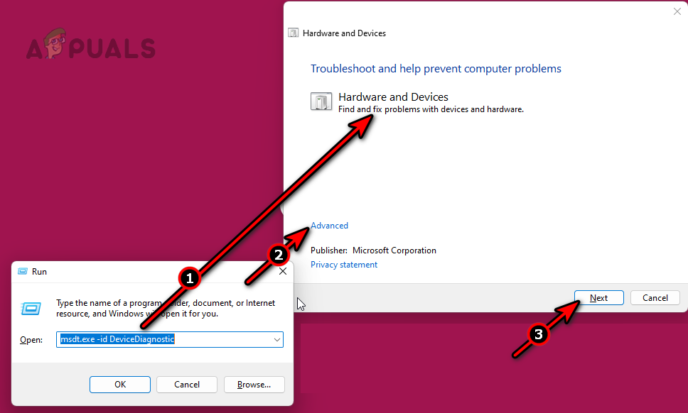 Run Hardware and Devices Troubleshooter