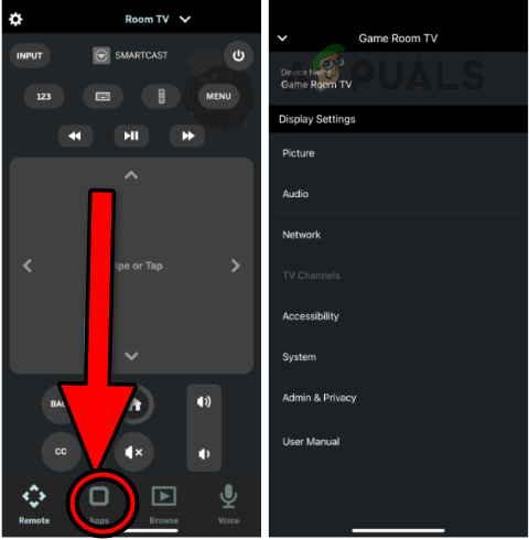 Open Apps Through the Vizio Mobile App