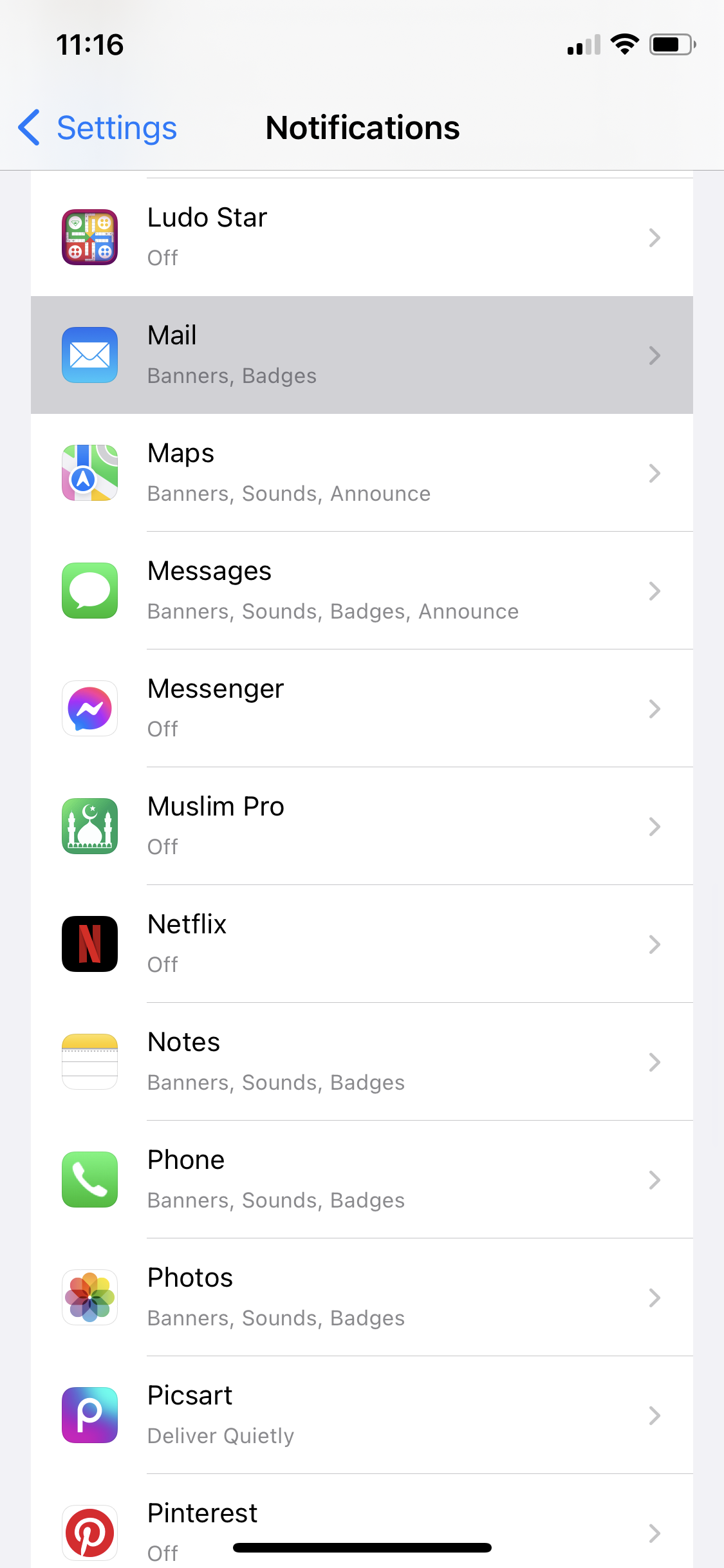 5. iPhone Mail Notifications screenshot