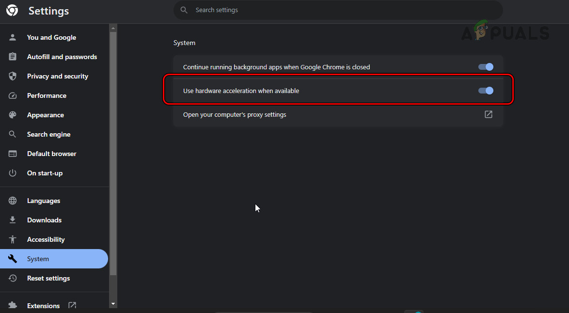 Disable Hardware Acceleration in Chrome