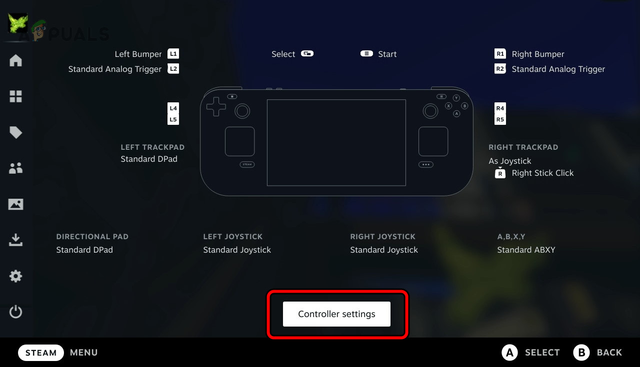 Open Controller Settings of the External Controller