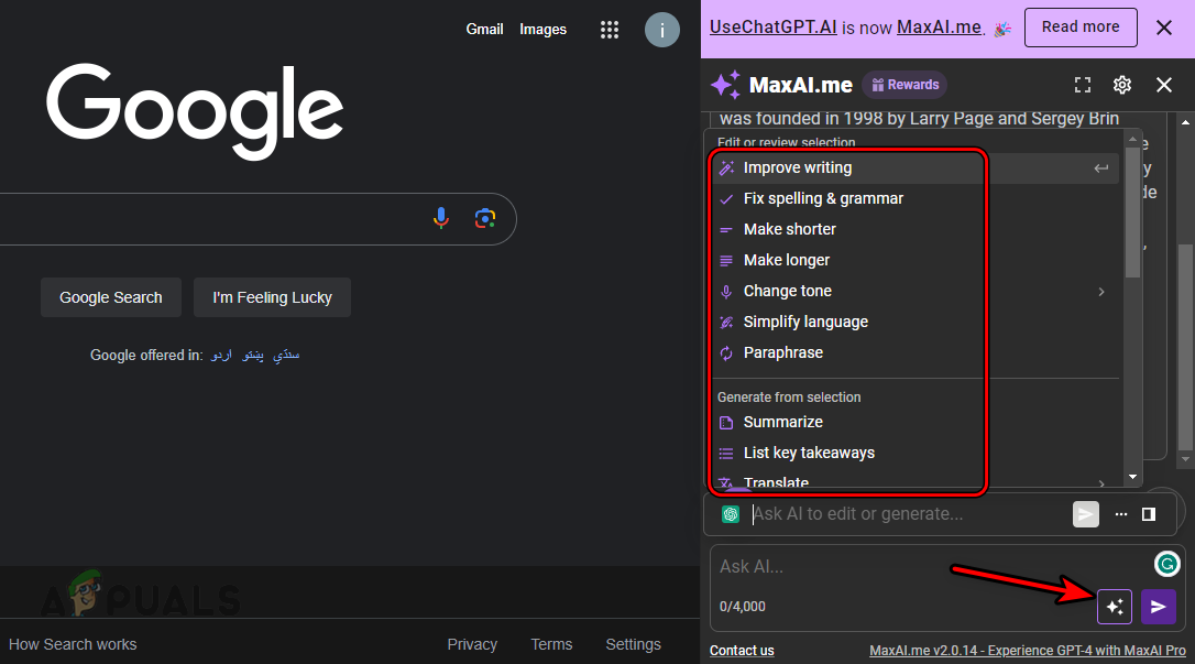 Click on the Use Prompt Button Before Entering the Query