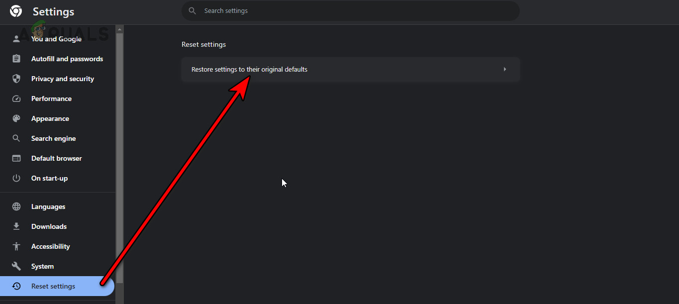 Reset the Chrome Settings to the Defaults
