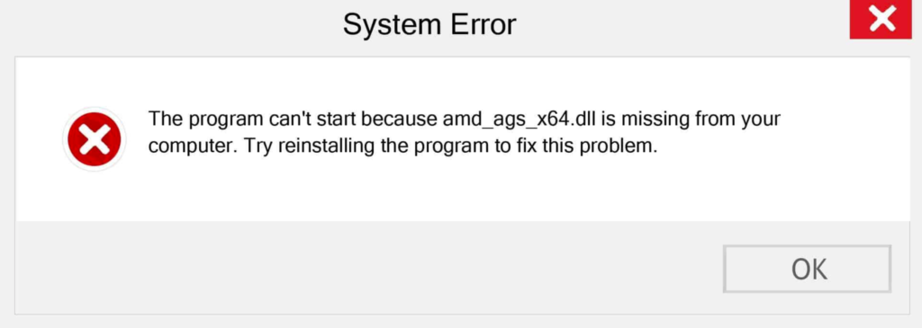 AMD_AGS_X64.DLL Missing
