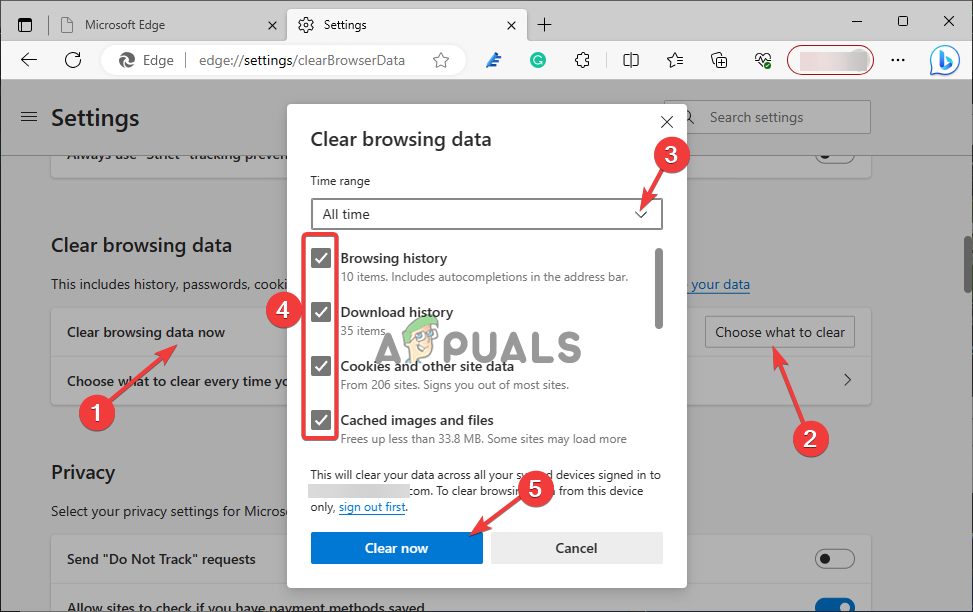 Clear browsing data in Edge Search page of Bing automatically jumping to the top of page