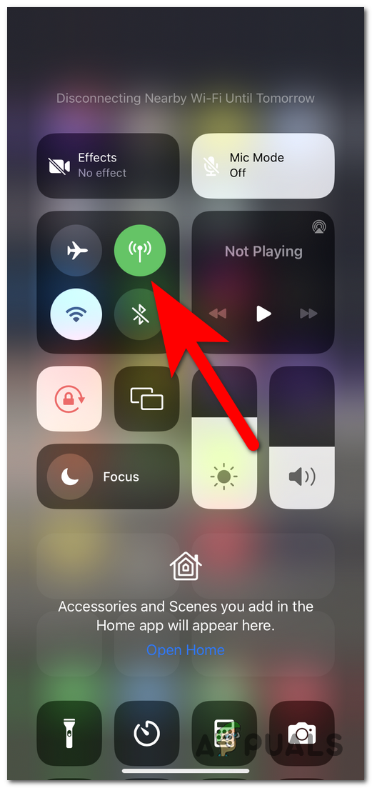 Switching from Wi-Fi to Mobile Data