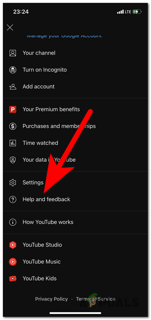 Accessing the Help and Feedback section