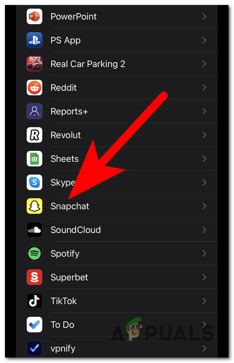 Opening the Snapchat Settings