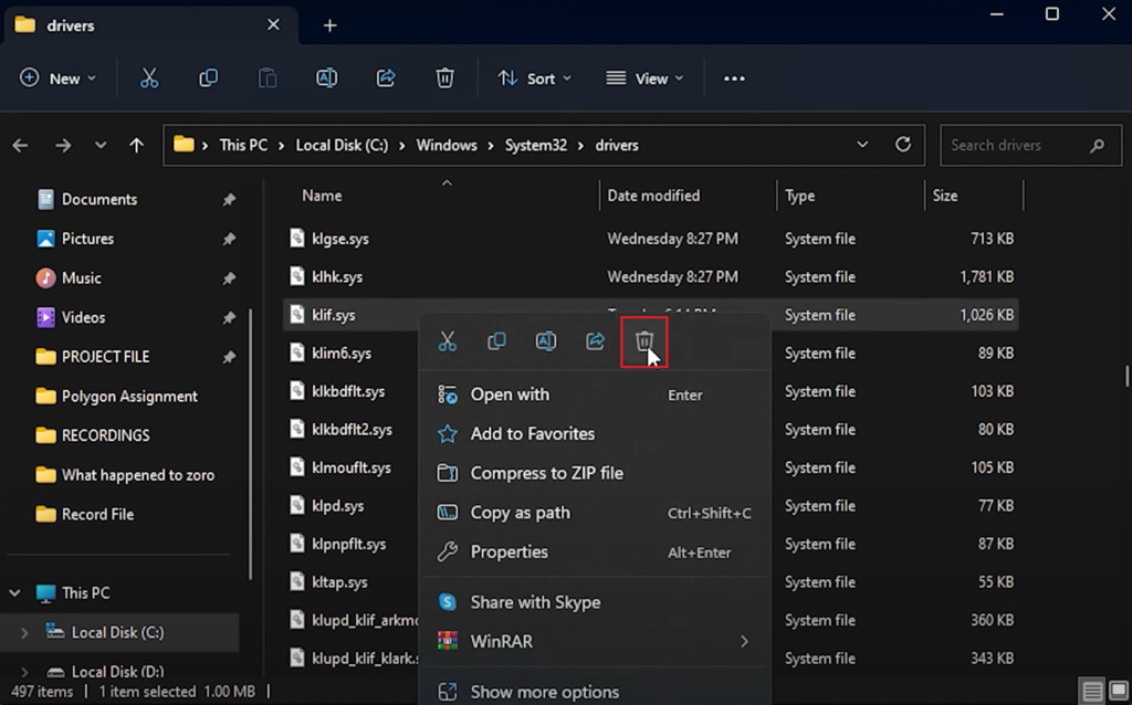 Klif.sys Blue Screen Error