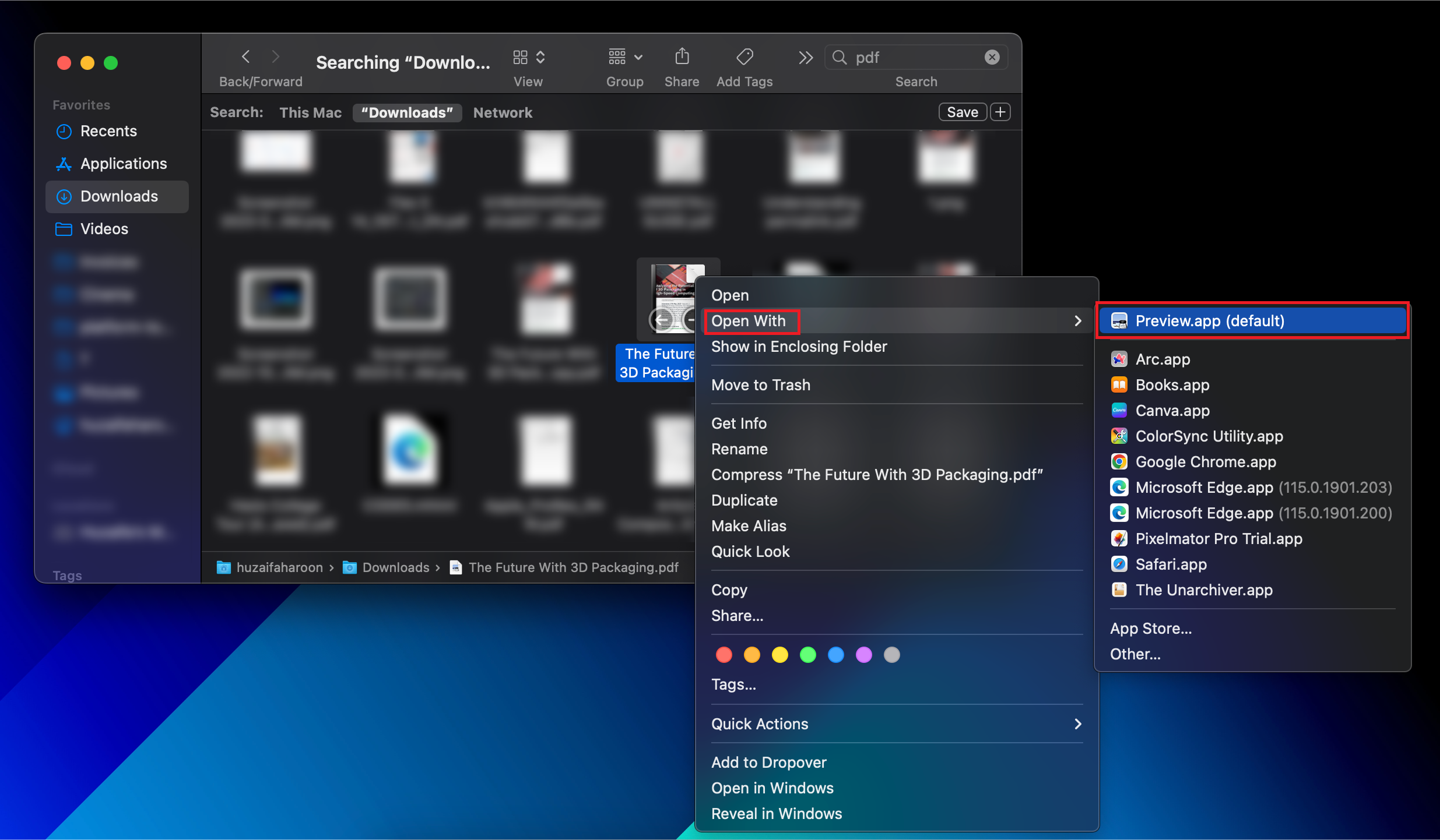 Open the file in Preview