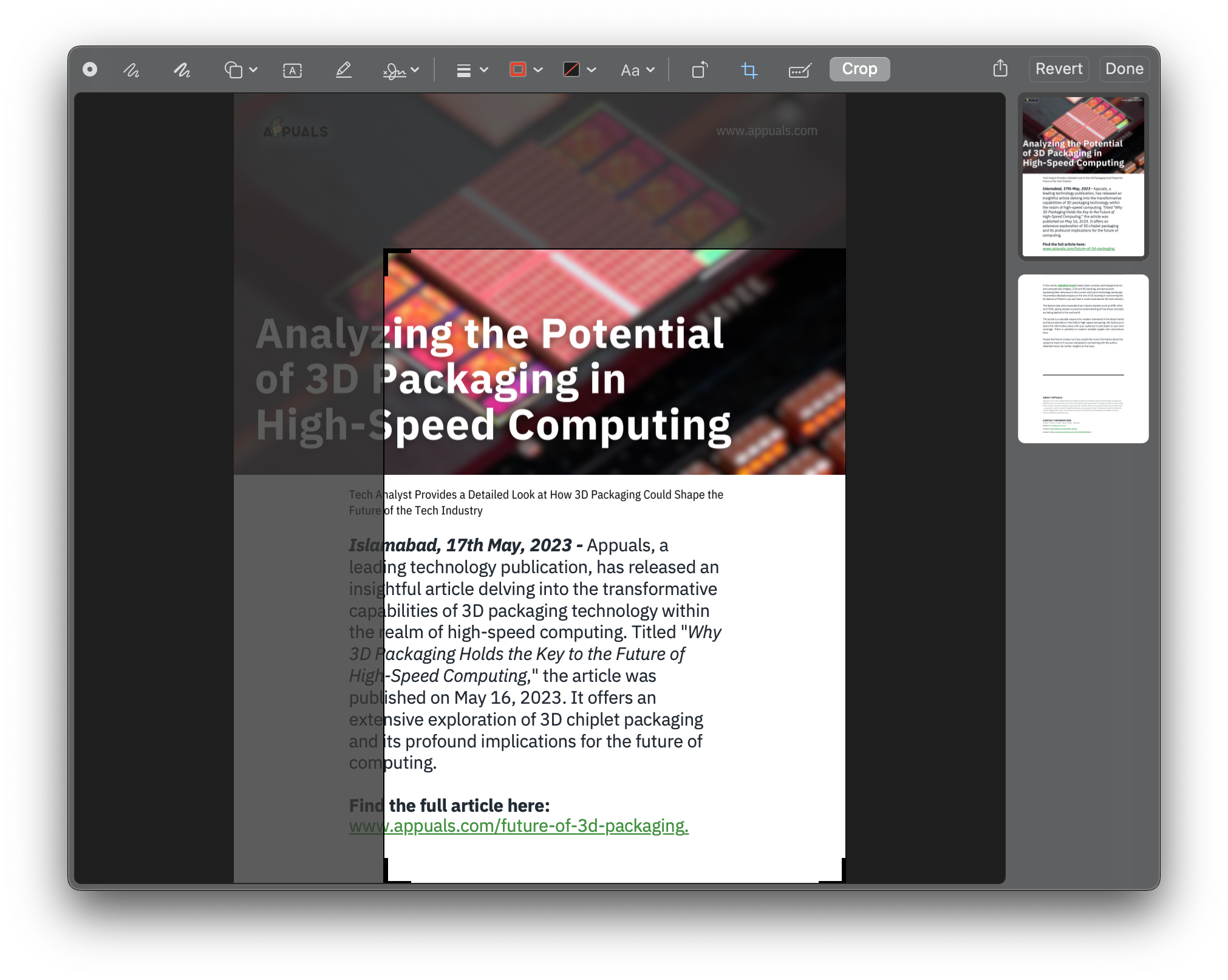 PDF Crop Feature In Quick Look