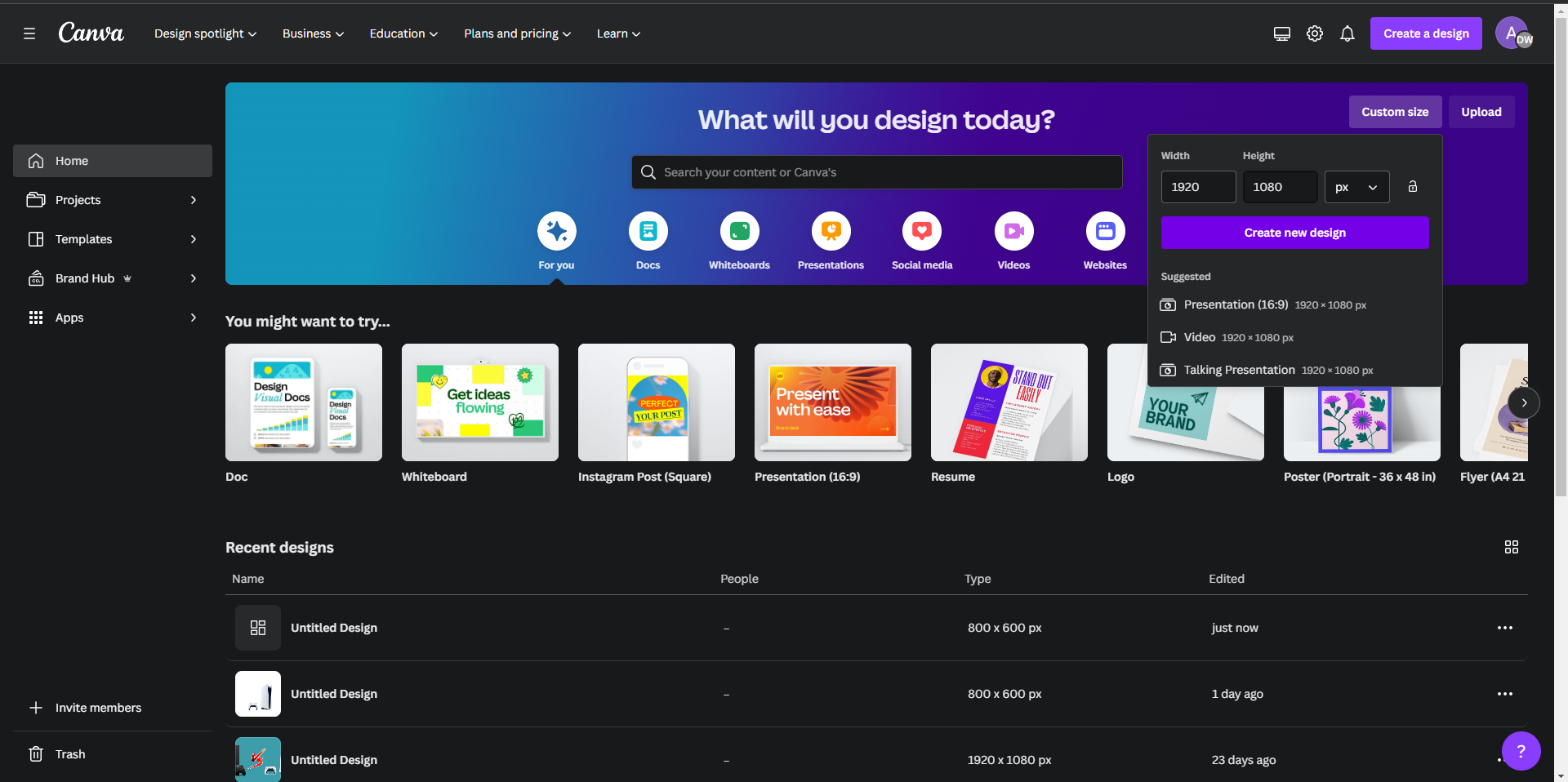 Create A Design In Canva