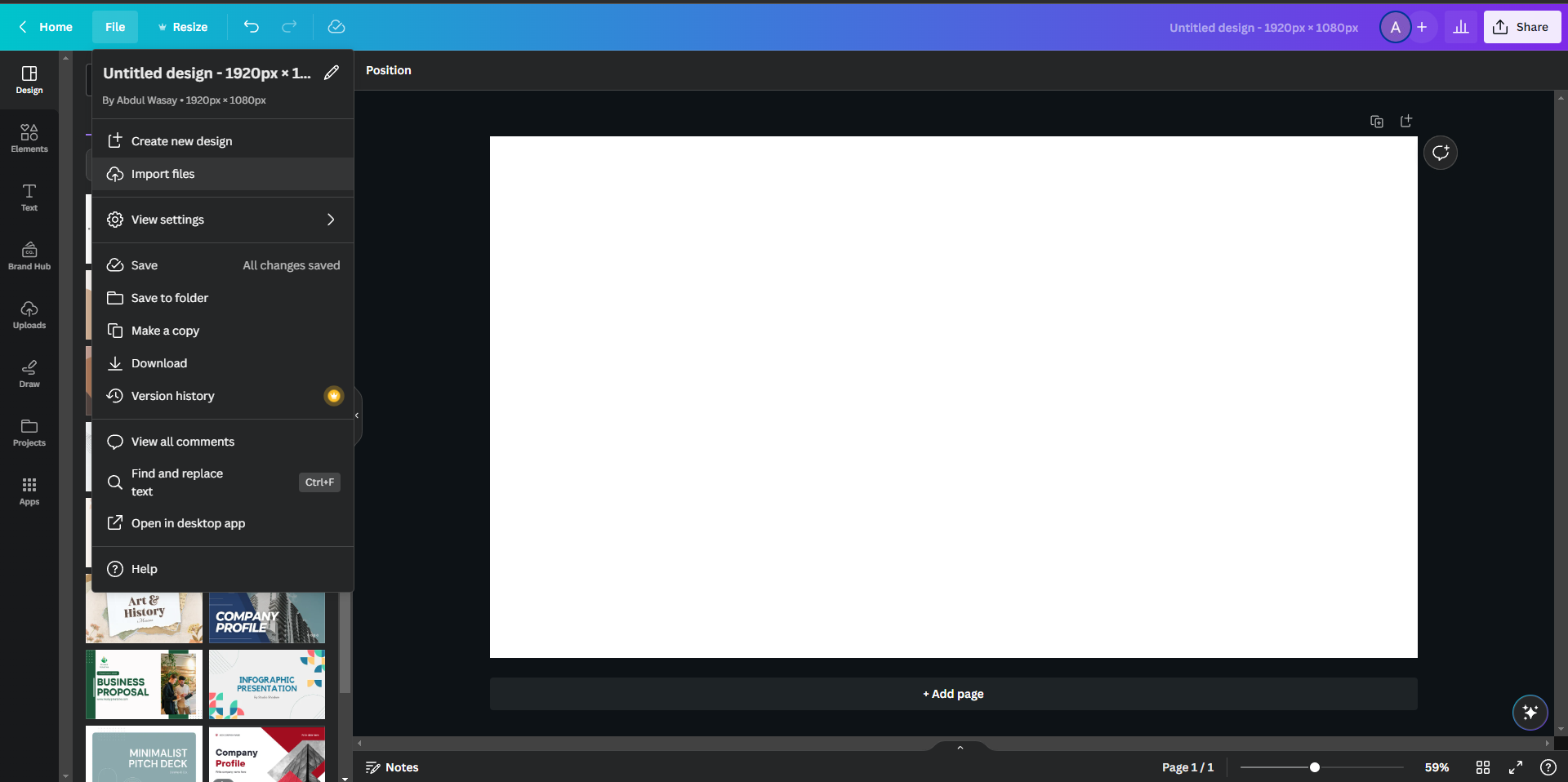 Importing File In Canva