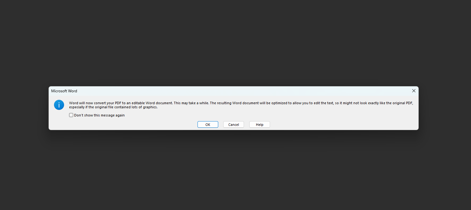 Microsoft Word Prompt