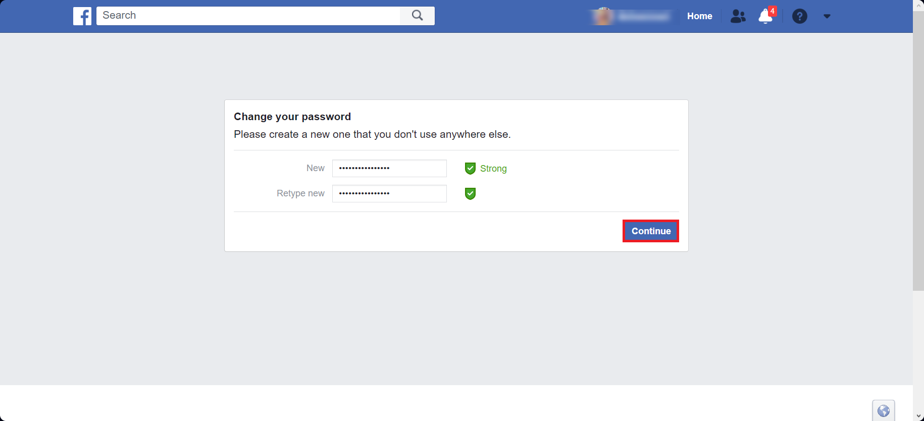 Type new password and click Save