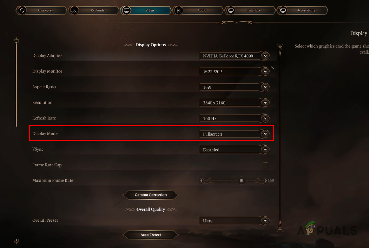 Changing Display Mode to Fullscreen