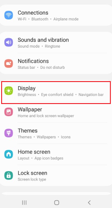 samsung display settings