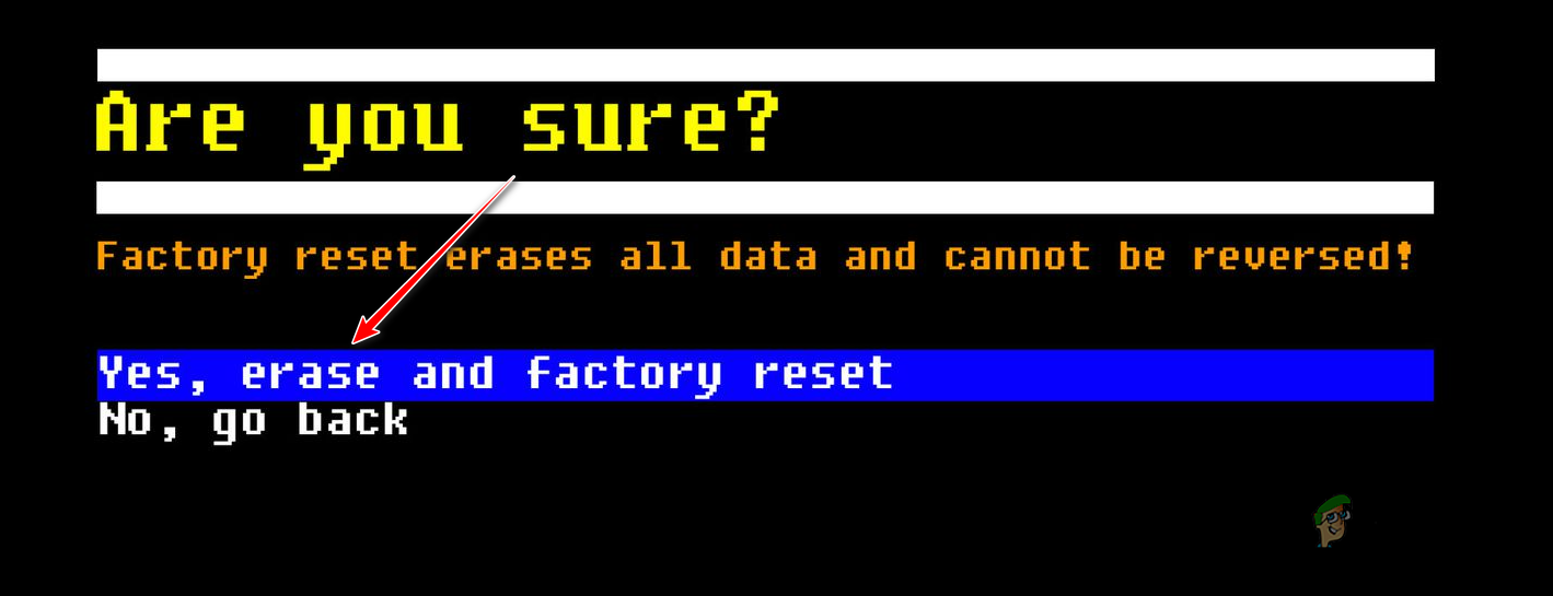 Confirming Factory Reset
