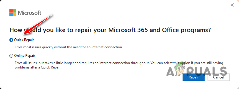 Repairing Microsoft Office