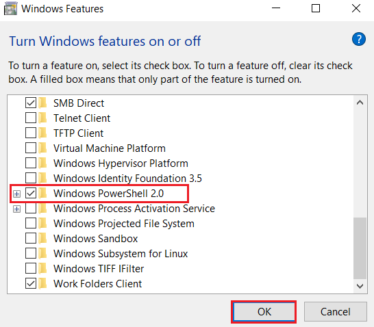 powershell on windows features
