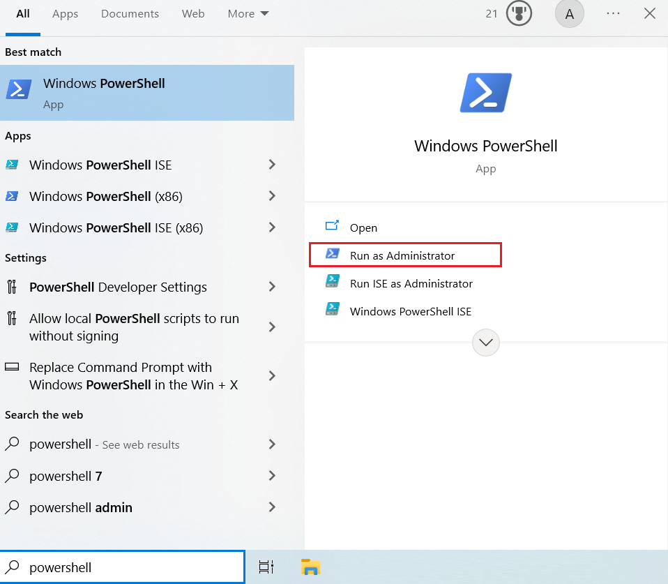 powershell run as administrator