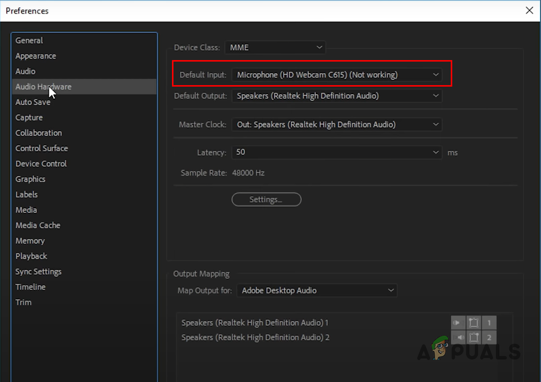 Changing Default Audio Input