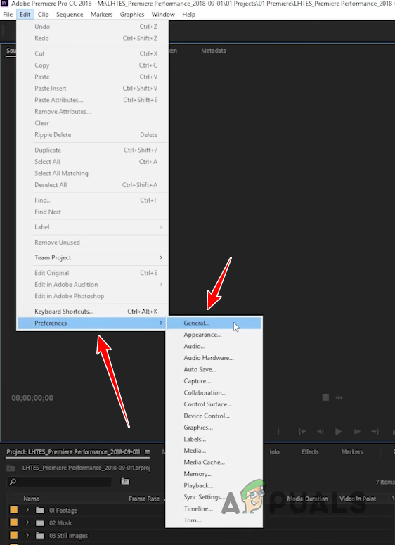 Opening Preferences Window