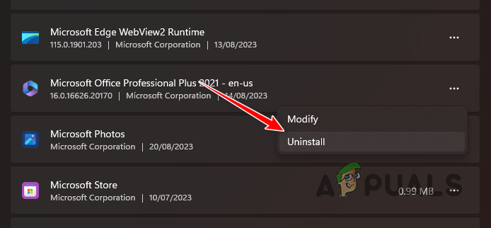 Uninstalling Microsoft Office
