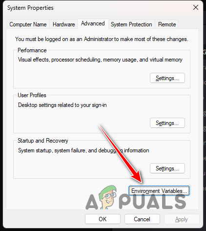 Opening Environment Variables