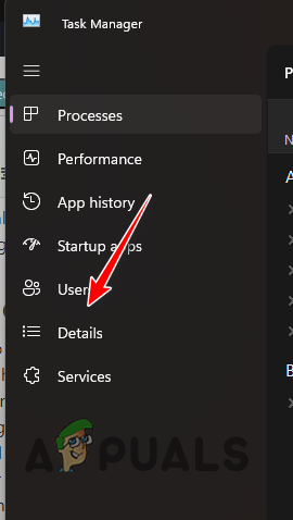 Navigating to Details tab