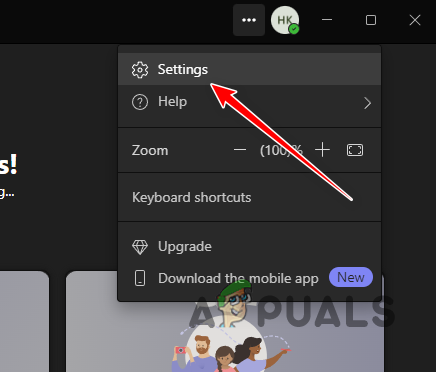 Navigating to Settings