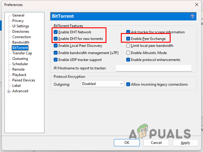 Changing BitTorrent Settings