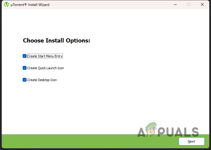 uTorrent Install Options