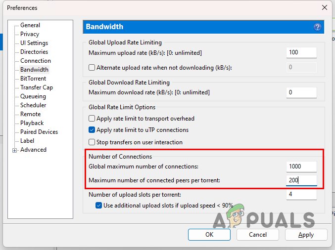 Changing the Number of Maximum Connections