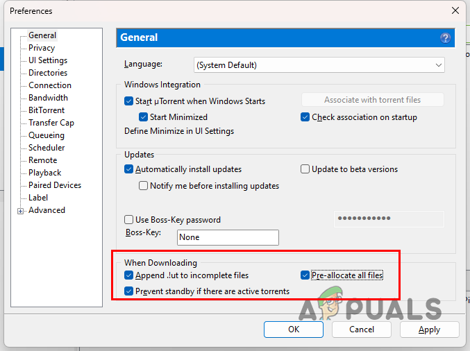 Changing When Downloading Settings