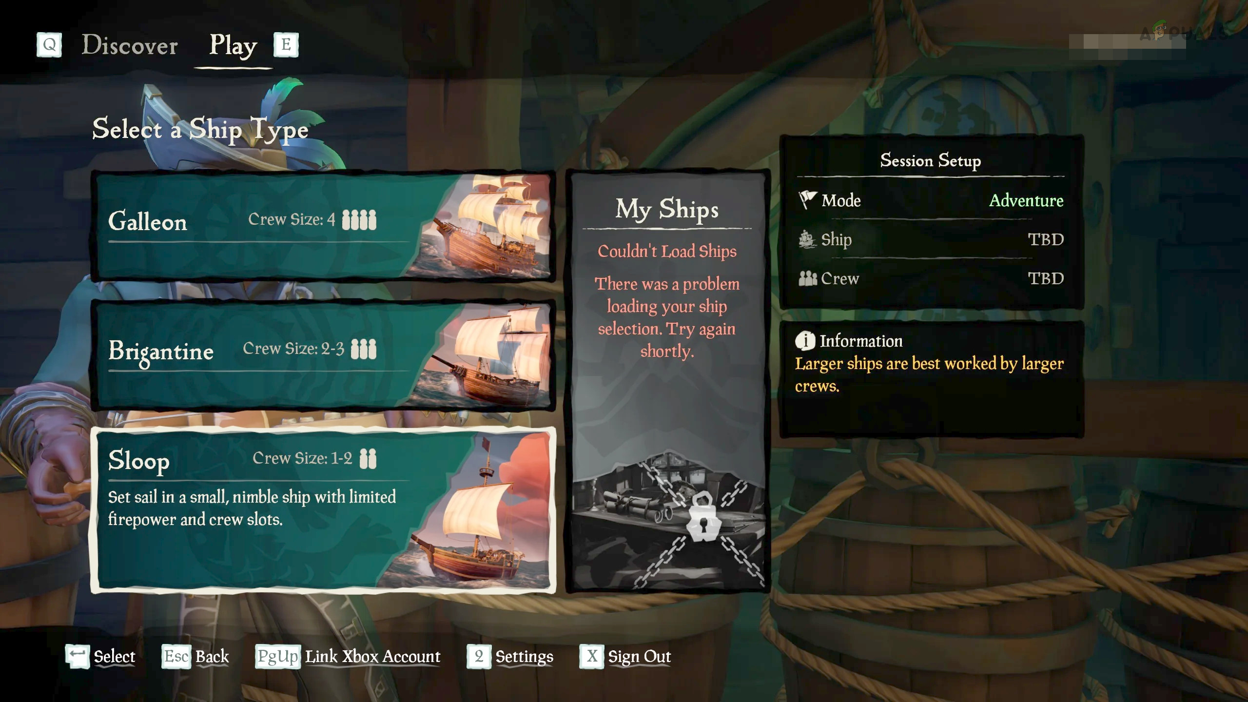 sea of thieves not loading up